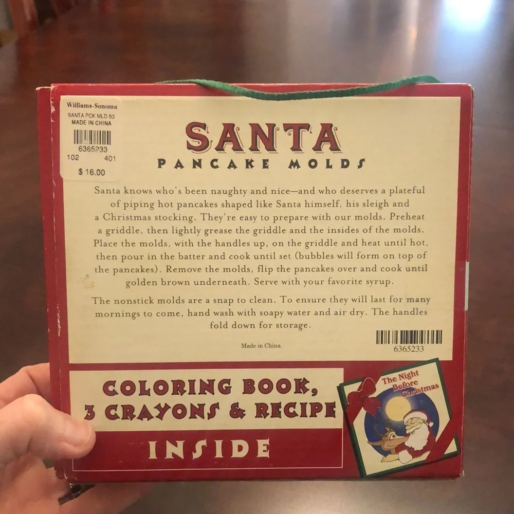 Williams-Sonoma l 3 Nonstick Christmas Pancake Molds Santa Sleigh Stocking